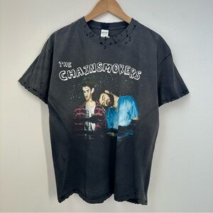 The Chainsmokers DJ Electronica Black Distressed short sleeve T-shirt